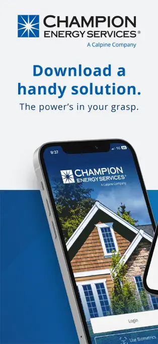 Champion Energy Mobile App download screen
